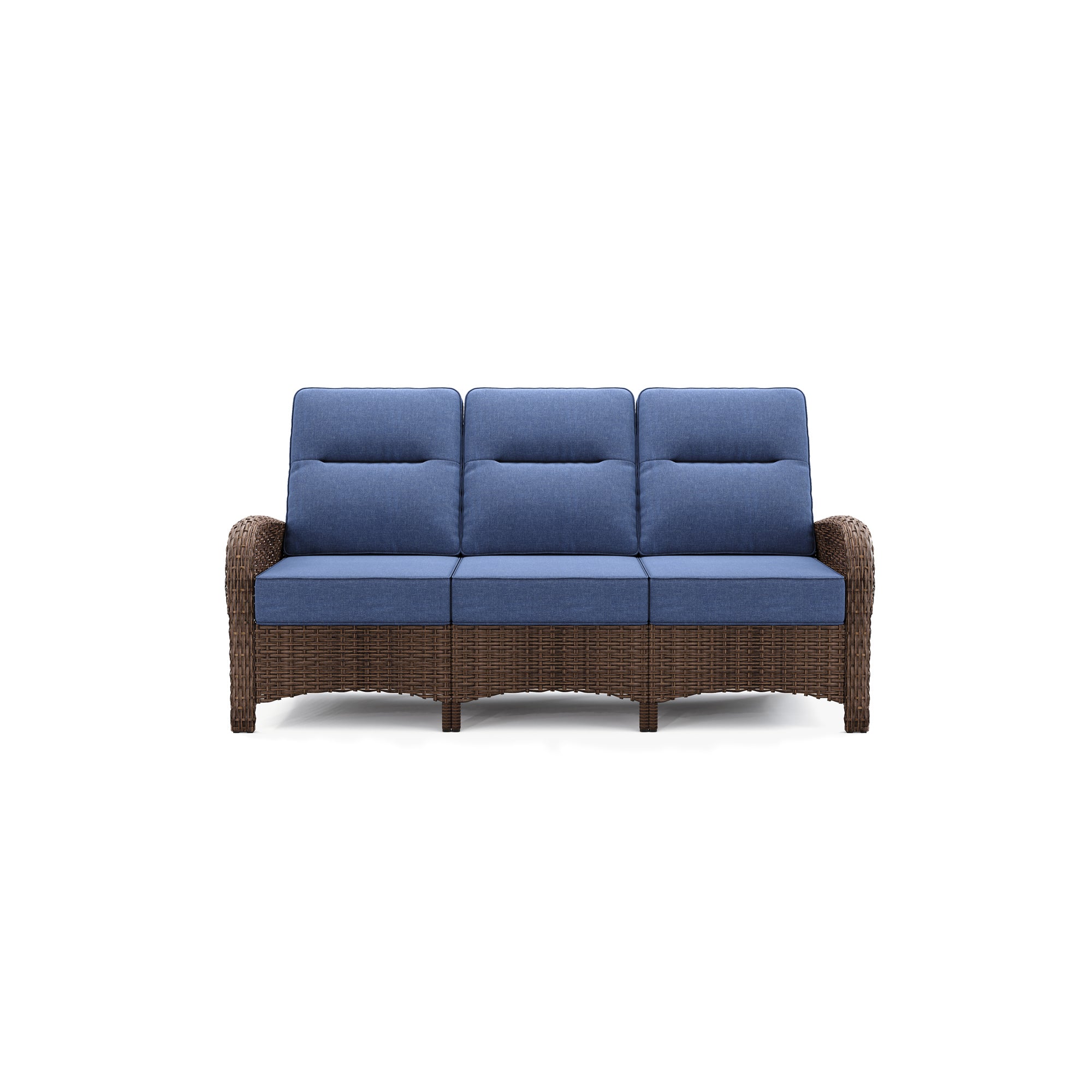 3 Seater Patio Sofa-Blue