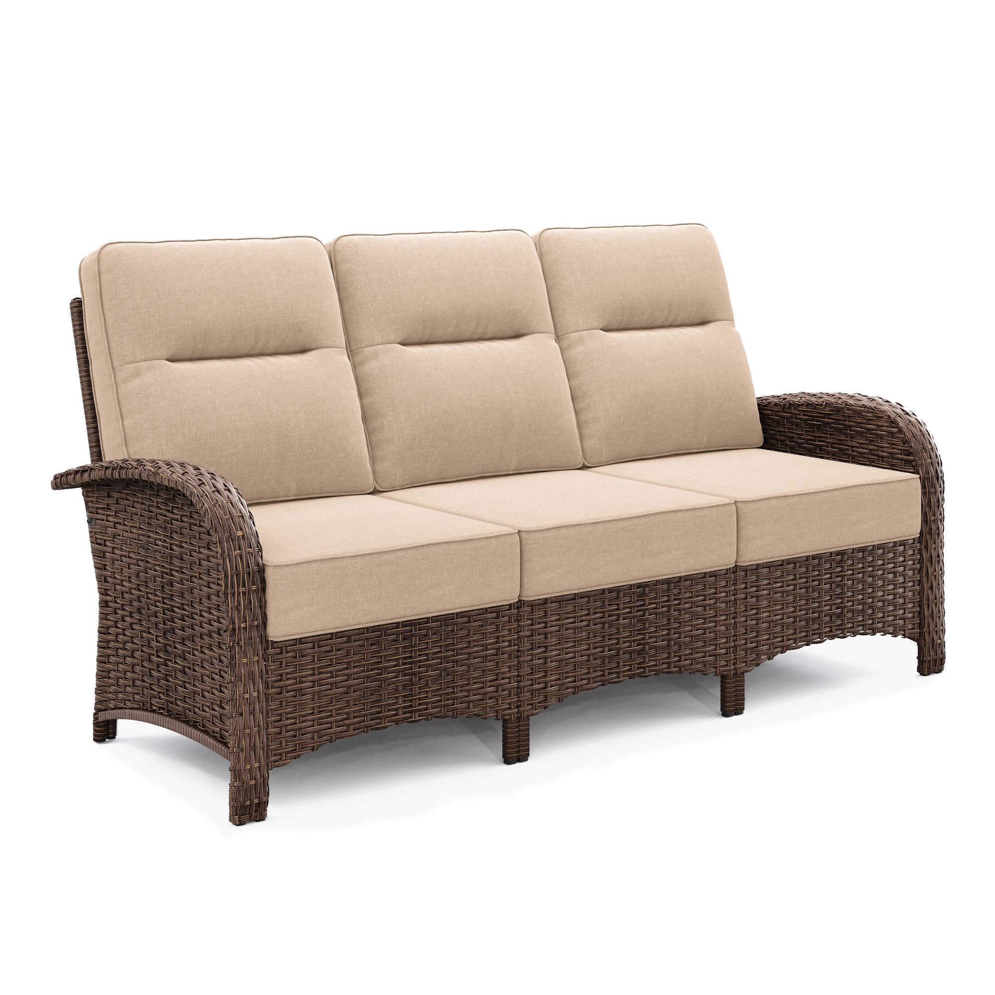 3 Seater Patio Sofa-Beige